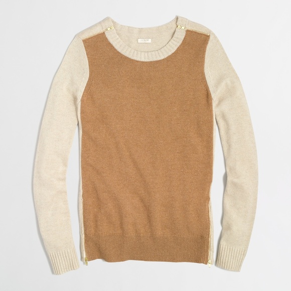 J. Crew Sweaters - J. Crew Warmspun Colorblock Zip Sweater